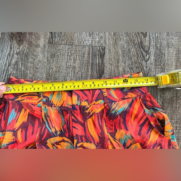 Farm Rio Pleated Wide-Leg Pants in Red Motif - Picture 8 of 8